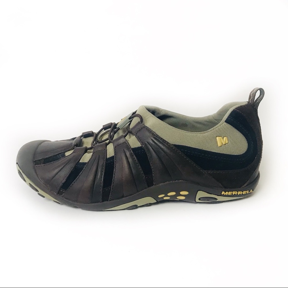 Merrell Caper Dark Earth Multi All Terrain Bungee Hiking Slip-On Shoe Sneaker 9
